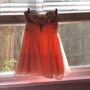 Worn Once, Pretty Pink, Sparkly Strapless Dress